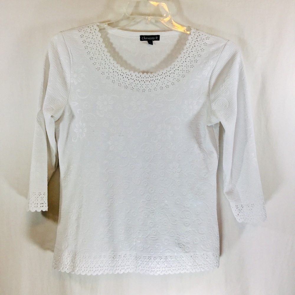 Chances R White Small With Cut Work Detailing
